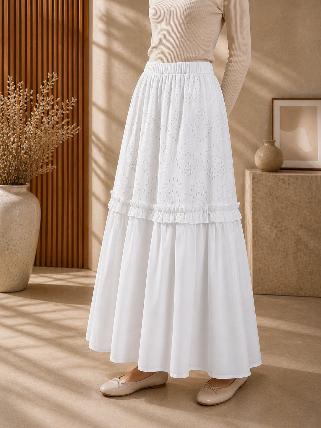 White Maxi Jupe